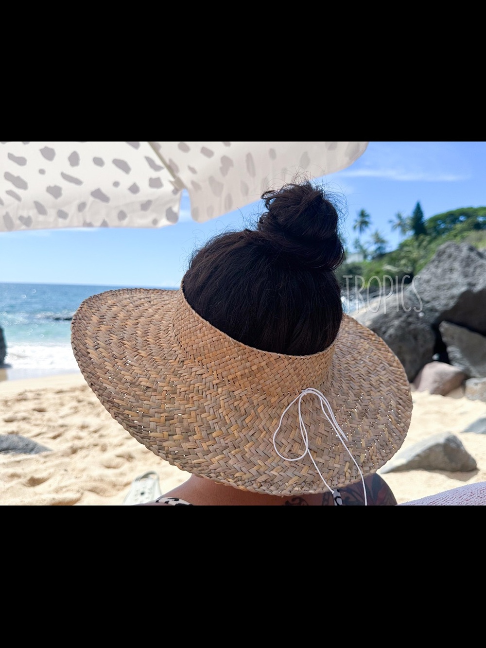 Natural Straw Visor Hat - Women